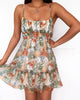 Lucy Babydoll Mini Dress - Mint Floral Print