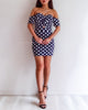 Noah Dress - Dark Navy Polka Dot