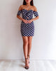 Noah Dress - Dark Navy Polka Dot