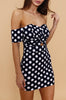 Noah Dress - Dark Navy Polka Dot